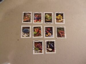USA Used, 2020 Forever Fruits and Vegetables (Set of 10). Scott #5484-93.