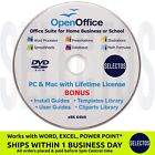 Open Office Suite 2024 Disc DVD Lifetime License  Most Popular Operating Systems