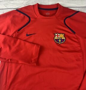 Nike Dri-Fit FC Barcelona Red Long Sleeve Jersey Warmup Shirt Medium