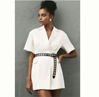 Anthropologie 4SI3NNA Lorenzo Short Sleeve White Belt Blazer Mini Dress XSP NWT