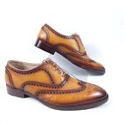 Lethato Handcrafted Leather Mens Dress Shoes US Size 11.5-12 Wing Tip