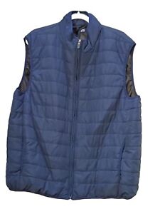 Men's Chaps Packable Puffer Insulated Vest Blue XXL 2XL With Bag Vgc