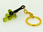 7 Pcs Natural Peridot Stone Key Chain Charm Grapes Symbol Handmade Key Ring