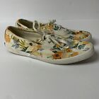 Keds Rifle Paper Co. Floral Pattern Casual Sneakers White Orange Sz 7.5