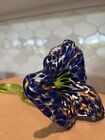 Murano? Hand-Blown Speckled Art Glass CHUNKY Flower with Swirl Stem BEAUTIFUL!