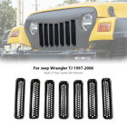 Front Grille Cover Insert Mesh Grill Shell fit For Jeep Wrangler TJ Accessories (For: Jeep TJ)