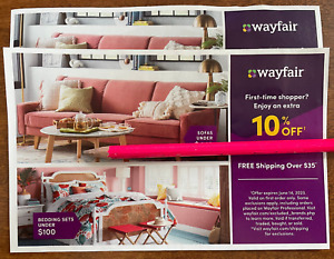 Wayfair 10% Off First Order, exp 4-15-2024, USPS Mail Only (quick ship)