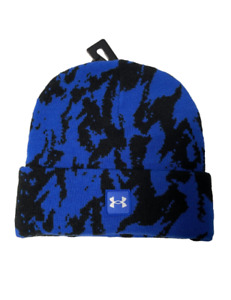 Under Armour Beanie Mens One Size Halftime Classic Fold Over Cuff Blue Camo