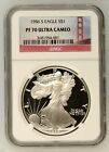 1986 S SILVER EAGLE - NGC PR70 & MS69 TWO COIN SET
