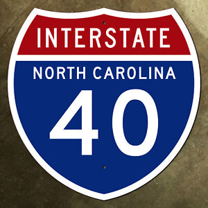 North Carolina Raleigh interstate route 40 highway marker road sign 1957 NC 12