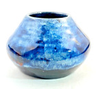 Gorgeous Blue Glazed Space Capsule Shaped Modern Pottery Vase Handmade & Signed