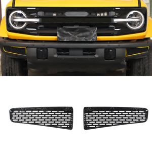 Black Front Bumper Grill Grille Insert Mesh Cover Trim For Ford Bronco 2021-2023 (For: 2021 Ford Bronco Big Bend)