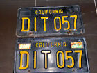 1963 1969 DIT 057 California Passenger License pair 1965 1966 1967 1968 Black