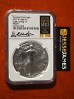 2021 W BURNISHED SILVER EAGLE NGC MS70 MILES STANDISH HAND SIGNED LABEL POP 1