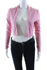 Nanette Lepore Womens Open Front Cropped Cardigan Sweater Pink Cotton Size Small
