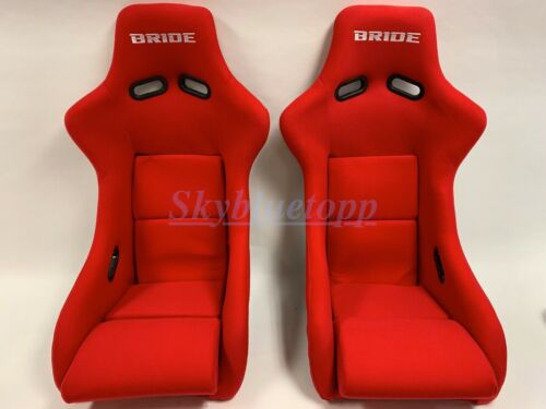 PAIR - BRIDE ZETA II Red Cloth Seats Low Max JDM Racing 2 Seat VIOS III LAST ONE