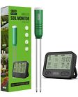 4-in-1 Soil Moisture Meter, Temperature/Light/Time/Soil Water Monitor with Di...