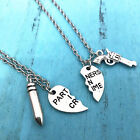 2PCS BFF Necklace Best Friend Necklaces Pendant Friendship Jewelry Charm Chain