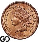 1907 Indian Head Cent Penny, Gem BU++