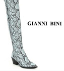 Gianni Bini Snake Print Gray/Black Over the Knee Boots Low Heel Size 5.5 M NWOB