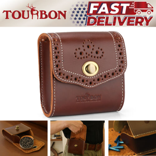Tourbon Leather Slingshot Shell Holder.22/.357/.45/.38 Ammo Box Belt Carry Pouch