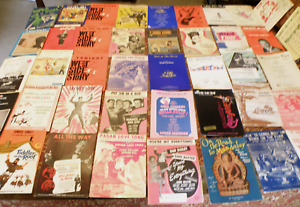 Vintage Lot of 41 Show Tunes Musicals Movie Sheet Music 1930's to 1960's