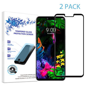 2-Pack For LG G8S ThinQ Full Cover Tempered Glass Screen Protector -Black