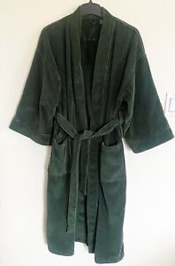 NAUTICA Men's One Size Forest Green Plush Wrap Robe 100% Cotton Pockets