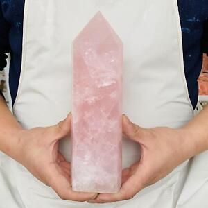 New ListingNatural pink rose crystal Obelisk Quartz energy Healing 1840g