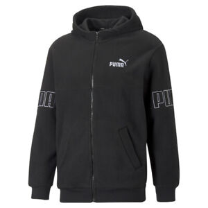 Puma Power Winterized Logo FullZip Hoodie Mens Black Casual Athletic Outerwear 6