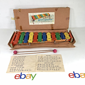VTG FMT Metallic Xylophone w/ Stand Children's Toy Made in Japan Complete in Box