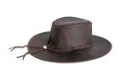 Deep Dark Brown Outback Spaghetti Western Leather Cowboy hat S-XL Outdoors (B)