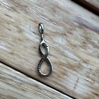 Zales Diamond Infinity Eternity Loop Sterling Silver Pendant Necklace Charm Gift