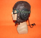 Flight Helmet Fighter Pilot Flight Leather Helmet  Goggles 011