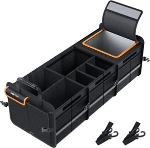 X-Large Car Trunk Storage Box Cargo Organizer for Cars SUV with Lid & Cooler Bag