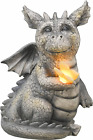 Dragon Garden Statue with Solar Lights: Outdoor Decor Figurine for Patio, Lawn,
