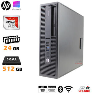 HP A8-9600 CPU | 24GB RAM | 512GB SSD 705 G3 WiFi Bluetooth Windows 11 Computer