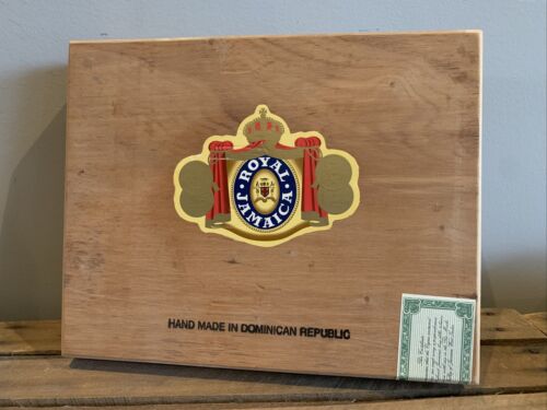 Royal Jamaica Cigar Wood Box Empty Dominican Republic 10.75 X 8.5 X 1.75 - 10