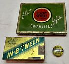 Lot Of Three Tobacco Tins Vintage Lucky Strike & IN-B-TWEEN & Loud Loads Cigar