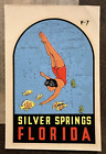Original Vintage SILVER SPRINGS Florida TRAVEL Water DECAL swimming pinup fish