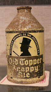 1940S OLD TOPPER SNAPPY ALE CROWNTAINER CONE TOP BEER CAN ROCHESTER NY IRTP
