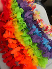 Lot of 7 Rainbow Colored Leis Necklaces ~ Flowers ~ Luau Party Supplies ~ Colors