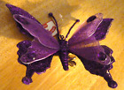 Purple Clip On Butterfly Ornament - Holiday Time 6 inch Wingspan