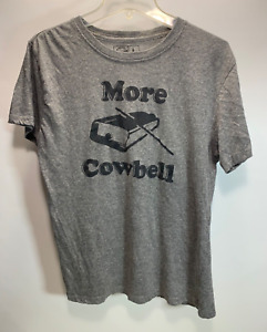 MORE COWBELL!!Unisex Cotton T-Shirt Tee Shirt,Gray Size Large Cotton Blend