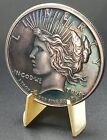 New Listing1 oz Silver Coin .999 RAINBOW Round Peace Dollar Tribute Design