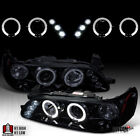 Fit 1993-1997 Toyota Corolla Black Smoke LED Dual Halo Projector Headlights Pair (For: 1997 Toyota Corolla)