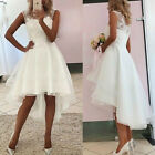 Lace Short Beach Boho Wedding Dresses High Low Tulle Appliques Bridal Gown