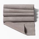 Suede Leather Pieces Cow Light Grey Color Split Buffed to Buttery Velvet 4 oz