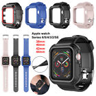 For Apple Watch Series 6 SE 5 3 Case w/ Silicone Band Strap 42/38/40/44mm Cover