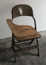 Clarin MFG. Chicago Vintage Fold-Out Wooden & Metal Arm Rest Desk Chair